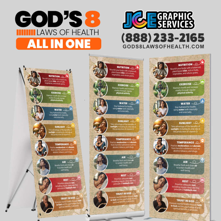 God’s 8 Laws of Health – All-in-One Banners