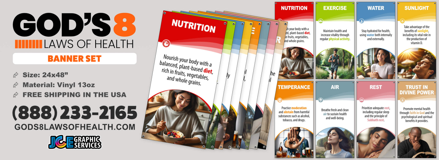 God’s 8 Laws of Health Banners view 1