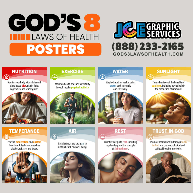 God’s 8 Laws of Health Poster Set