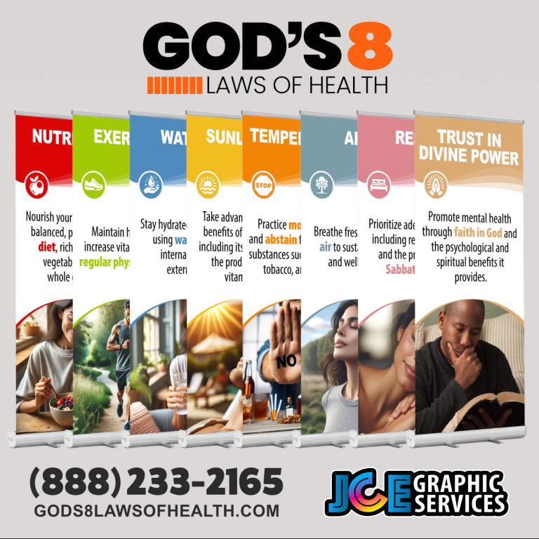 God’s 8 Laws of Health Retractable / Roll-Up Banners view 3