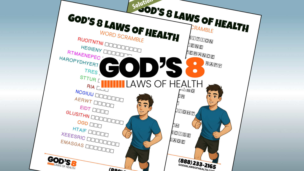 God’s 8 Laws of Health Word Scramble