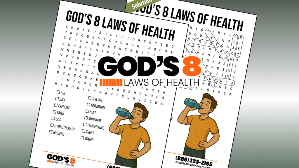 God’s 8 Laws of Health Word Search