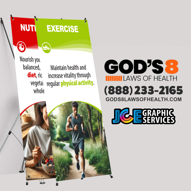 God’s 8 Laws of Health X-Stand Banner Set view 2