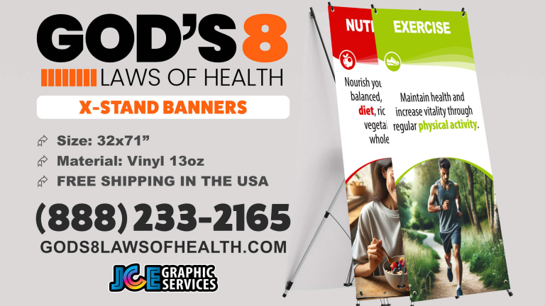 God’s 8 Laws of Health X-Stand Banner Set