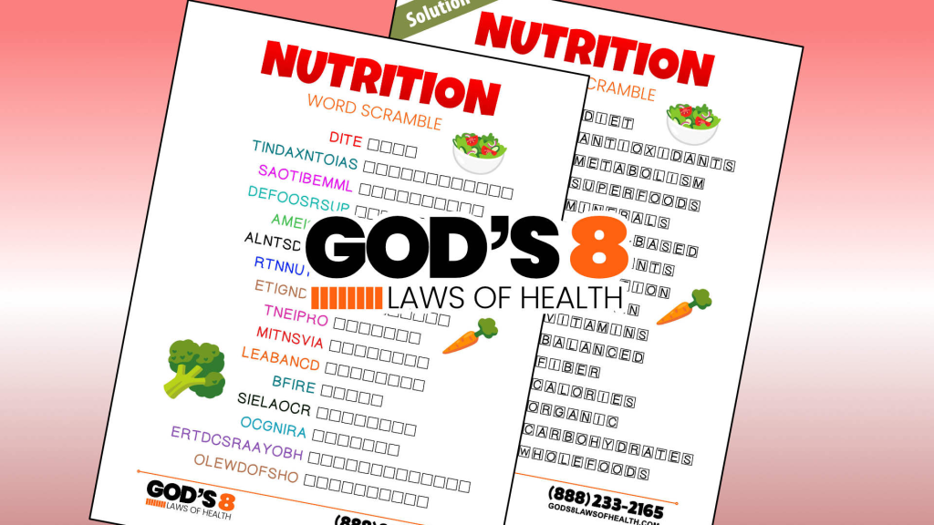Nutrition Word Scramble